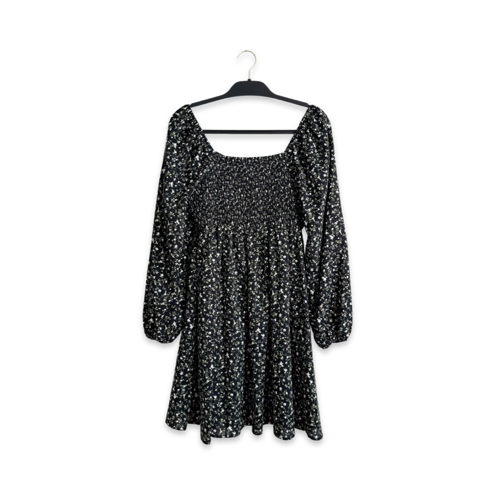 ARULA Black Floral Smocked Mini Dress - Picture 6 of 12